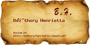 Báthory Henrietta névjegykártya