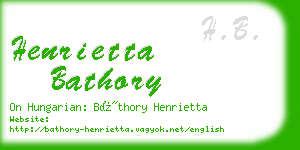 henrietta bathory business card